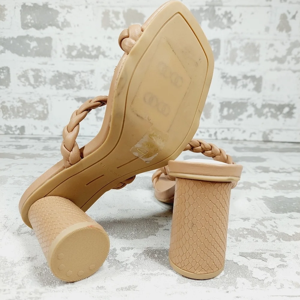 Dolce Vita Nairi Cafe Stella Braided Square Toe Slide Sandals X88 - Picture 8 of 10